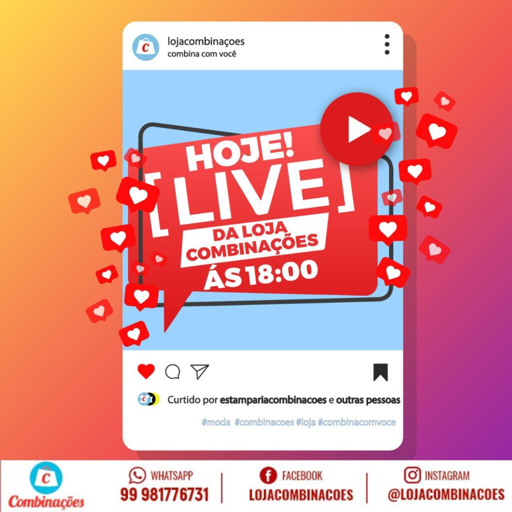 NÃo Perca Hoje Tem Live Das Lojas Combinações Marco Silva Notícias 1294