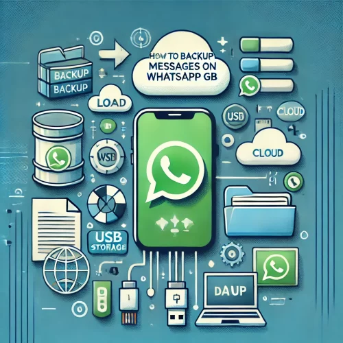 Imagem destacada mostrando diferentes métodos de backup de mensagens no WhatsApp GB, incluindo armazenamento local, nuvem e computador.