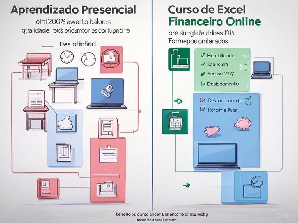 Benefícios do curso de Excel financeiro online vs. presencial: flexibilidade, economia e acesso 24/7