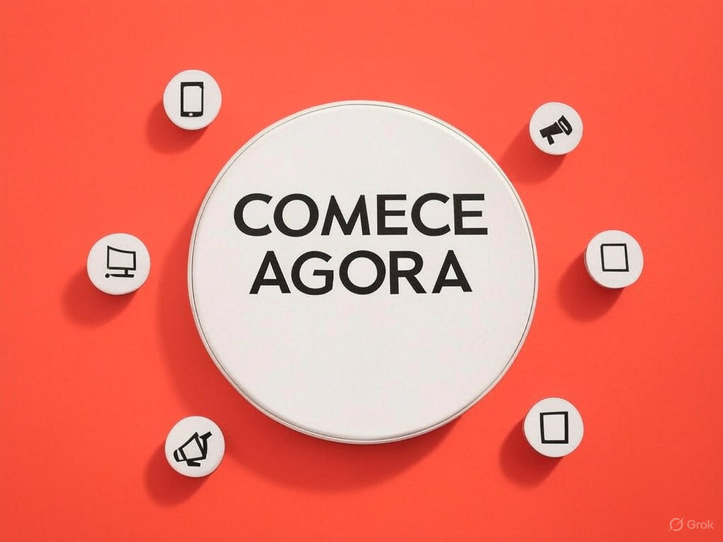 Banner call-to-action com botão “Comece Agora” e ícones representando métodos de renda online