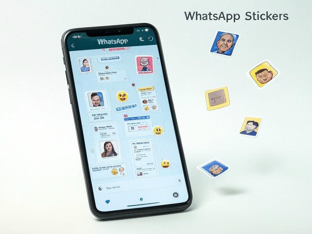 Imagem destacada de figurinhas para WhatsApp em smartphone, mostrando stickers de memes, emojis e pack de figurinhas grátis, otimizada para SEO.