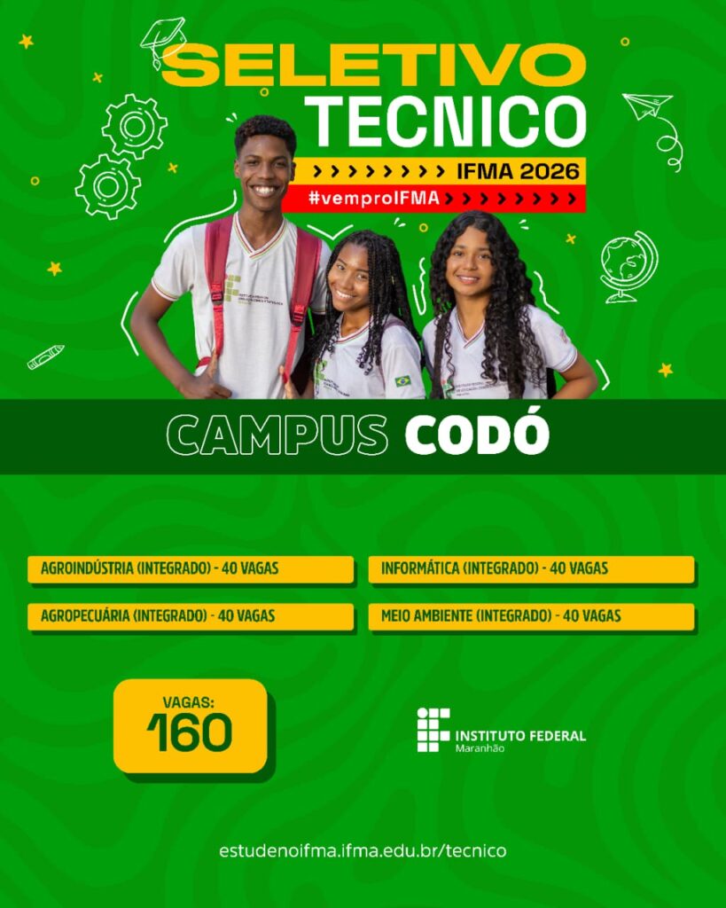 IFMA abre inscrições para Seletivo 2026 com 160 vagas no campus Codó ...