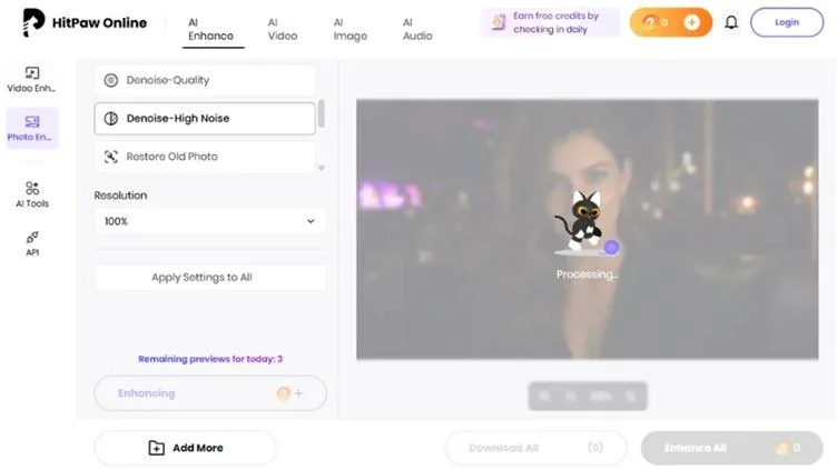 Aprimorando a apar&ecirc;ncia de um rosto moreno com o aprimorador de fotos online Hitpaw.