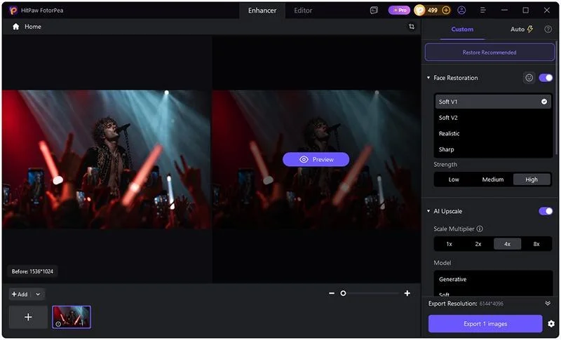 escolhendo o recurso de bate-papo para imagem no Hitpaw Fotorpea
